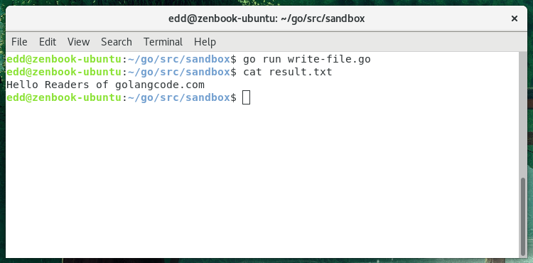 Write Text to File in Go